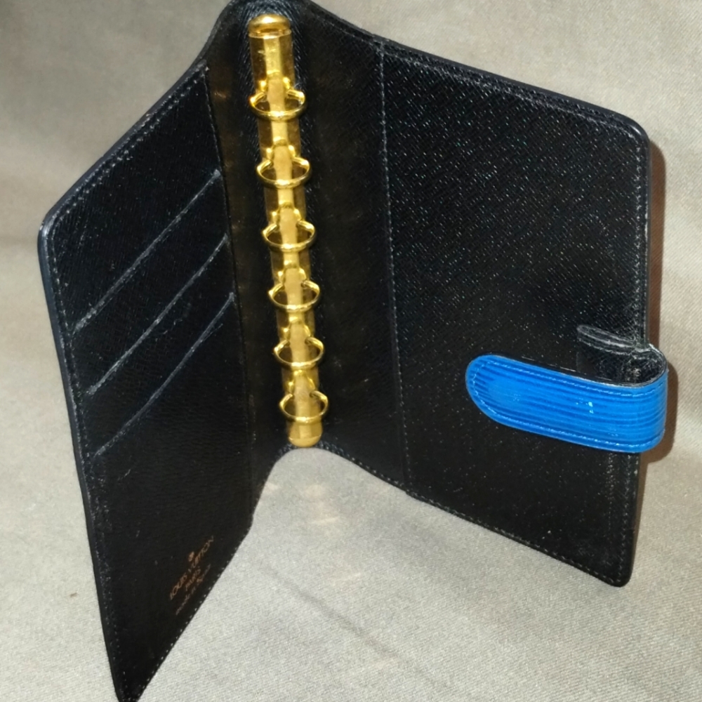 LOUIS VUITTON BLUE EPI LEATHER PLANNER/POCKETBOOK/ORGANIZER 6" x 4" ~ AUTHENTIC - Picture 8 of 12